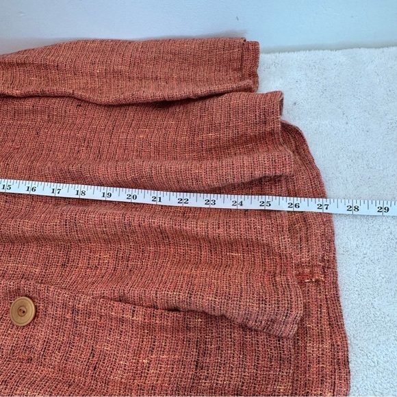 Flax Womens M Cardigan Jacket Blue long Sleeve  100% Linen - Picture 6 of 6